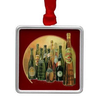 Vintage Imported Beer Bottles, Alcohol, Beverages Christmas Ornaments