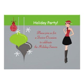 Holiday Christmas Party Girl Invitation