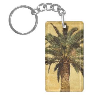 Vintage Palm Tree   Tropical Customized Template Acrylic Keychain