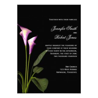 Modern Pink Purple Calla Lily Wedding Invitation