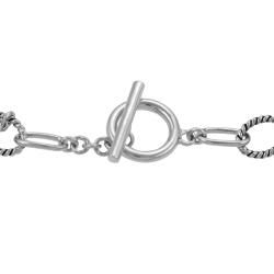 Tressa Sterling Silver Oxidized Charm Toggle Bracelet Tressa Charm Bracelets