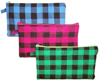 Inkology Plaid Puffy Pencil Pouch, Assorted Colors, Single Unit (447 9)  Pencil Holders 