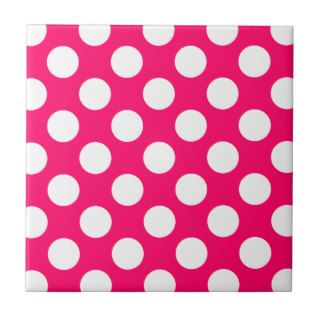 Pink and White Polka Dot Tile