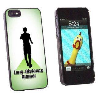 Graphics and More Long Distance Cross Country Running   Runner Man Snap On Hard Protective Case for Apple iPhone 5/5s   Non Retail Packaging   Black Cell Phones & Accessories