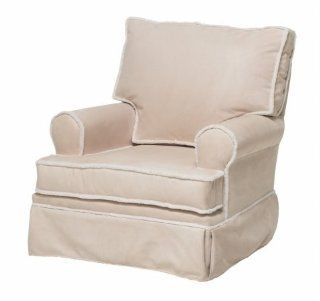 The Rockabye Glider Square Back Glider With Sherpa, Micro Beige/Ivory  Swivel Rockers  Baby