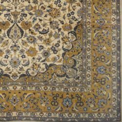 Hand knotted Persian Isfahan Ivory/Gold Wool Rug (9'2 x 12'7) 7x9   10x14 Rugs