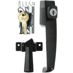 Wright Products 1 3/4 in. Black Push Button Keyed Screen and Storm Door Latch VK333X3BL