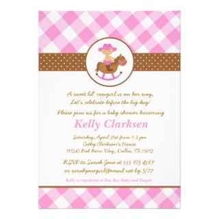 Cowgirl Baby Shower Invitation Pink Girl Western