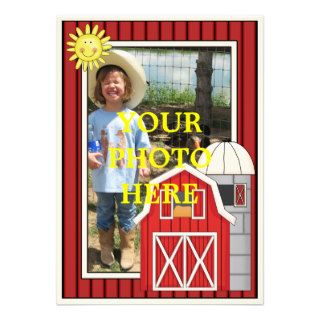 Sunny Day Red Barn   Kids' Party or Baby Shower Custom Announcements