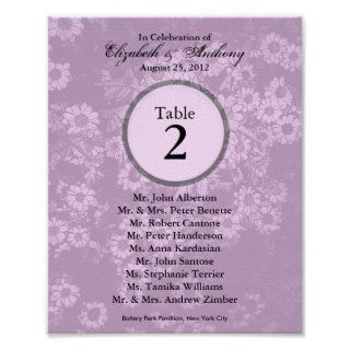 Wedding Table Seating Chart Print Tint Pink 1