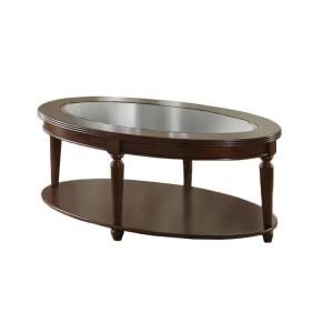 Furniture of America Granvia Dark Cherry Oval Coffee Table CM4131OC