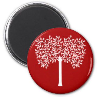 Red and White Tree Magnets