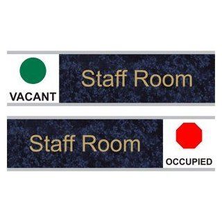 Staff Room Engraved Sign EGRE 570 SLIDE GLDonCBLU Wayfinding  Business And Store Signs 