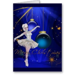 Ballerina Dancer 2/Blue Merry Christmas Card