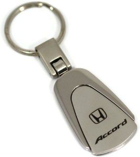 Honda Accord Logo Black Teardrop Keychain Chrome Key Fob Metal Key Ring Lanyard Automotive