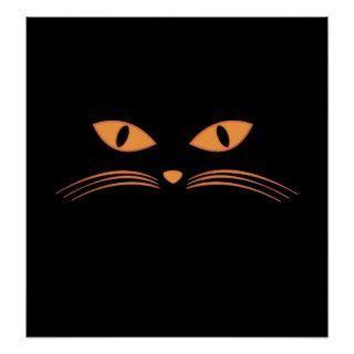 Black Cat Face Poster