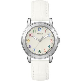 Timex Women's T2P049 Fashion Sport Multicolored Numerals Leather Strap Watch Timex Women's Timex Watches