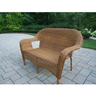 Oakland Living Resin Wicker Loveseat, Natural  Outdoor And Patio Furniture Sets  Patio, Lawn & Garden