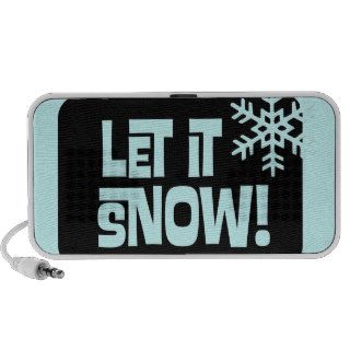 Let it Snow snowflake text iPhone Speakers