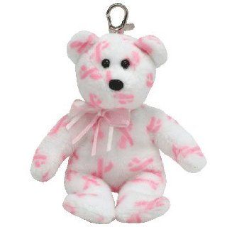 TY Beanie Baby   GIVING the Pink Bear ( Metal Key Clip   Breast Cancer Awareness Bear ) Toys & Games