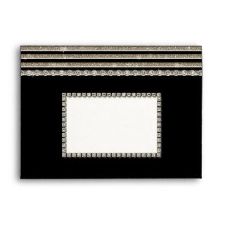 Art Deco Modern Horizontal Striped Wedding Set Envelope