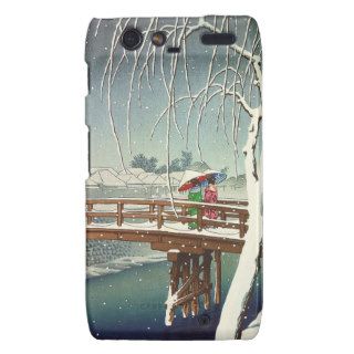 Late Snow Along Edo River Hasui Kawase winter art Droid RAZR Covers