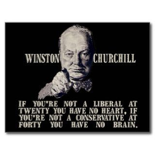 Churchill on Conservatives and Liberals Postcard