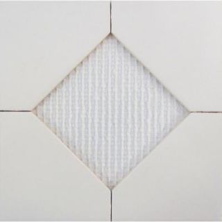 U.S. Ceramic Tile Bright Snow White 8 1/2 in. x 8 1/2 in. Diamond Insert Ceramic Wall Tile U072 88 CO