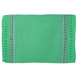 seafoam green border design towels