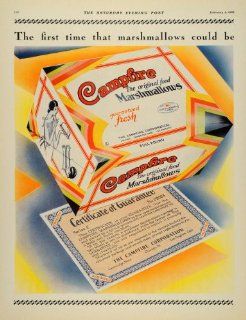1929 Ad The Campfire Corporation Marshmallows Fresh   Original Print Ad  