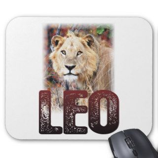 Leo or African Lion, a wild, dangerous feline cat Mouse Pads