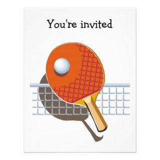 Table Tennis Ping Pong Party Invitations