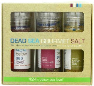 Salt 424 Three Grinder Pack 100% Organic Salts, Merlot, Garlic Merlot and 24K Gold, 25.11 Ounce  Flavored Salts  Grocery & Gourmet Food
