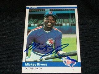 Texas Rangers Mickey Rivers Signed Auto 1984 Fleer Card #425 TOUGH Q Sports Collectibles