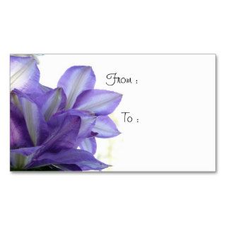 Purple Floral Gift Tag Business Card Template