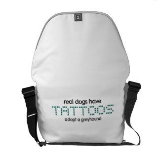 Real Dogs have Tattoos messenger bag
