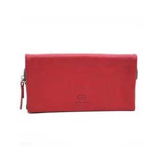 HPW   Women's Genuine Leather Bi fold Wallet w/ Checkbook Cover   Red/Grey Color Red/Grey  