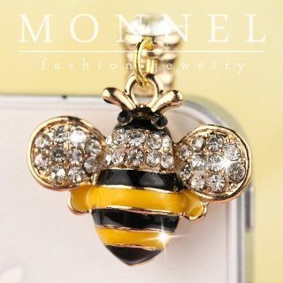 Ip428 Cute Bling Bee Dust Proof Phone Plug Cover Charm for Iphone Smart Phone Cell Phones & Accessories