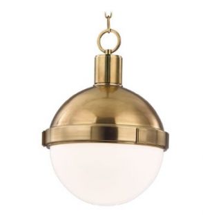 Hudson Valley Lighting 609 AGB Lambert 1 Light Pendant, Aged Brass   Ceiling Pendant Fixtures
