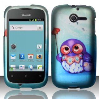 For Huawei Ascend Y M866 (StraightTalk) Rubberized Design Cover   Elderly Owl Cell Phones & Accessories