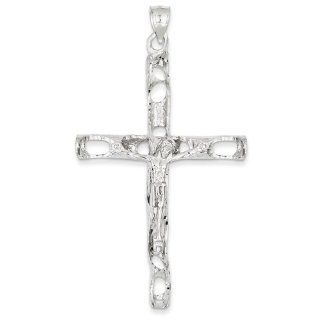 14K White Gold Crucifix Pendant Jewelry