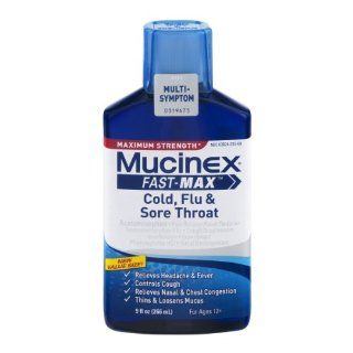 Mucinex Fast Max Multi Symptom Cold, Flu & Sore Throat Maximum Strength, 9 OZ (Pack of 6)  Cold And Flu Medications  Grocery & Gourmet Food