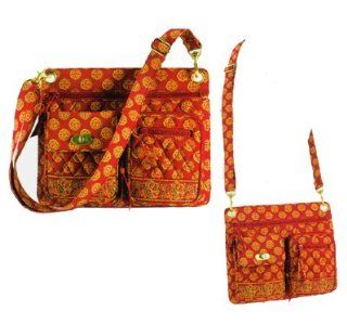 Maggi B French Country Red Mosaic Quilted Crossbody Bag   Cross Body Handbags