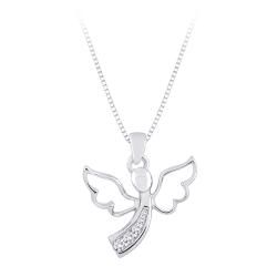 Silver 1/10ct TDW Diamond 'Journey of Love' Necklace (G H, I2 I3) Diamond Necklaces
