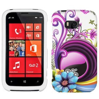 Nokia Lumia 822 Swirland flowers on White Hard Case Phone Cover Cell Phones & Accessories