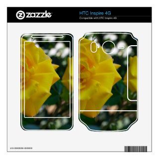 Two Yellow Roses with Leaves   flower photography Skins For HTC Inspire 4G