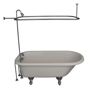 Barclay Products 5 ft. Acrylic Roll Top Bathtub Kit in Bisque with Polished Chrome Accessories TKATR60 BCP6