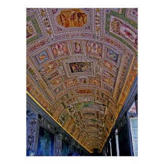 Ceiling in Corridor Leading to Sistine Chapel Poster