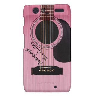 Pink Acoustic Guitar Custom Autograph Droid RAZR Cases