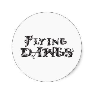 Flying Dawgs Logo Black Round Stickers